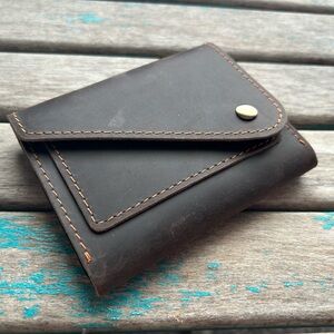 Leather Wallet - Hidden Message Wallet “IT IS WHAT IF IS”- One of a Kind - NEW